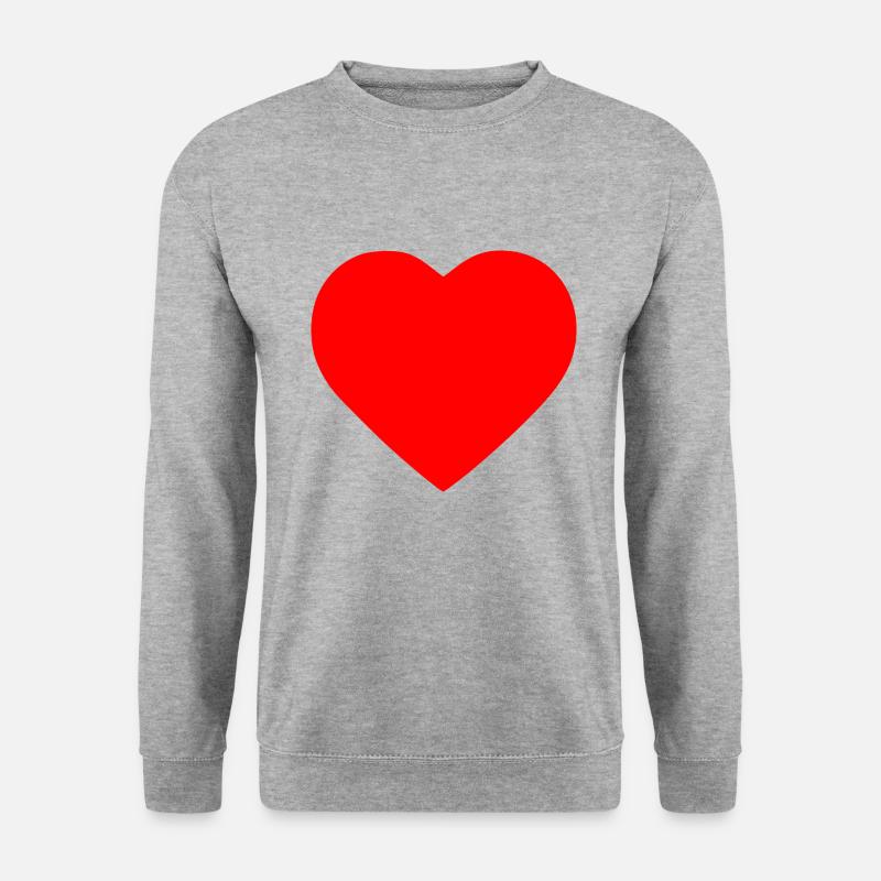 Herz - Unisex Pullover - Weißgrau meliert