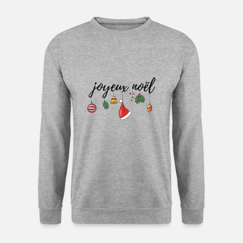 joyeux noel Weihnachten - Unisex Pullover - Weißgrau meliert