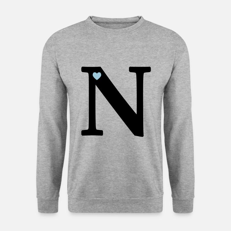 Letter N Initial Letter - Unisex Sweatshirt - salt & pepper