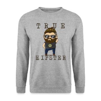 hipster - Unisex Sweatshirt - salt & pepper - Front - Alina (178cm) & Michal (187cm)