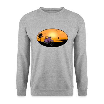 Schwalbe Strand - Unisex Pullover - Weißgrau meliert - Vorne - Alina (178cm) & Michal (187cm)