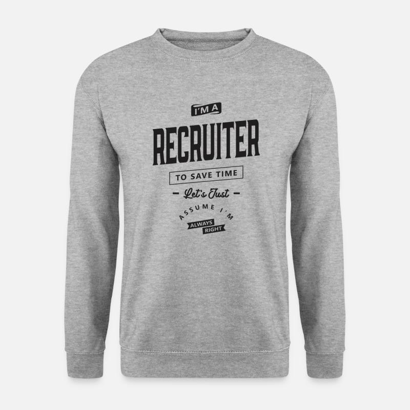 Personalvermittler Lustiger Beruf - Unisex Pullover - Weißgrau meliert