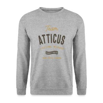 Team Atticus Lifetime Member - Unisex Sweatshirt - salt & pepper - Front - Alina (178cm) & Michal (187cm)