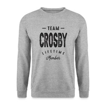 Team Crosby Funny Personalized Name - Unisex Sweatshirt - salt & pepper - Front - Alina (178cm) & Michal (187cm)