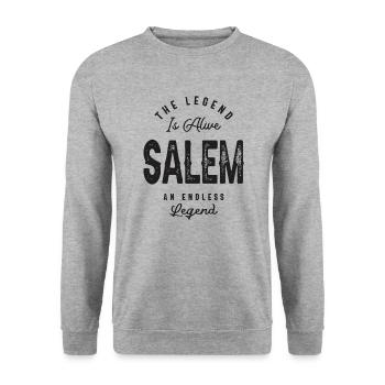 The Legend Salem Funny Personalized Name - Unisex Sweatshirt - salt & pepper - Front - Alina (178cm) & Michal (187cm)