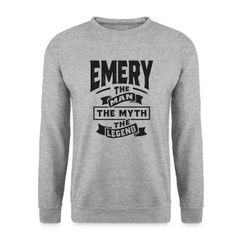 Emery Personalized Name - Unisex Sweatshirt - salt & pepper - Front - Alina (178cm) & Michal (187cm)