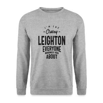 Leighton Personalized Name - Unisex Sweatshirt - salt & pepper - Front - Alina (178cm) & Michal (187cm)