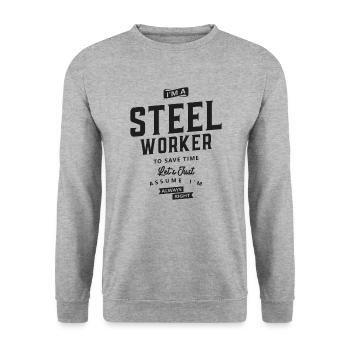 Steel Worker Job Occupation - Unisex Sweatshirt - salt & pepper - Front - Alina (178cm) & Michal (187cm)