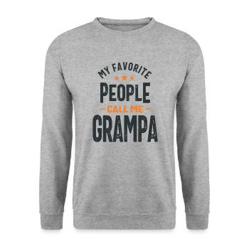 My Favorite People Call Me Grampa - Dad Grandpa - Unisex Sweatshirt - salt & pepper - Front - Alina (178cm) & Michal (187cm)