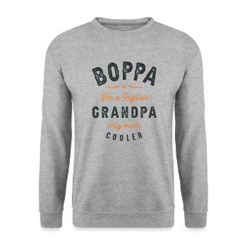 Boppa Like a Regular Grandpa Dad - Unisex Sweatshirt - salt & pepper - Front - Alina (178cm) & Michal (187cm)