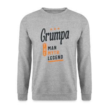 Grumpa The Man Myth Legend - Grandpa Dad - Unisex Sweatshirt - salt & pepper - Front - Alina (178cm) & Michal (187cm)