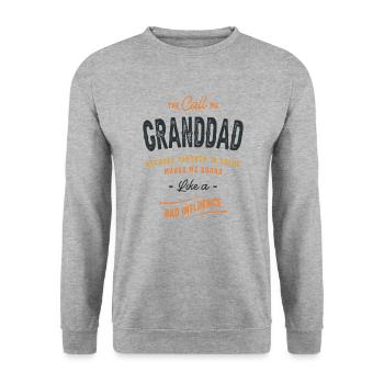 The Call Me Granddad Because Partner in Crime - Unisex Sweatshirt - salt & pepper - Front - Alina (178cm) & Michal (187cm)