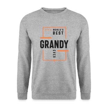 World's Best Grandy Ever - Dad and Grandpa - Unisex Sweatshirt - salt & pepper - Front - Alina (178cm) & Michal (187cm)