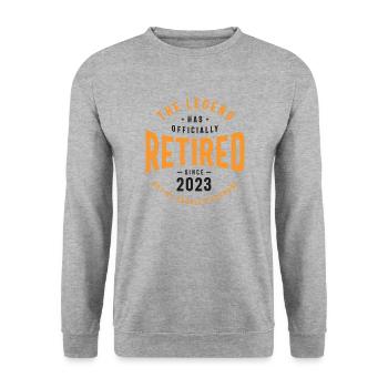 The Legend Has Officially Retired Funny Retirement - Unisex Sweatshirt - salt & pepper - Front - Alina (178cm) & Michal (187cm)