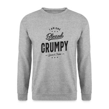I Am One B Grumpy Funny - Unisex Sweatshirt - salt & pepper - Front - Alina (178cm) & Michal (187cm)