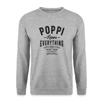 Poppi Knows Everything Funny - Unisex Sweatshirt - salt & pepper - Front - Alina (178cm) & Michal (187cm)
