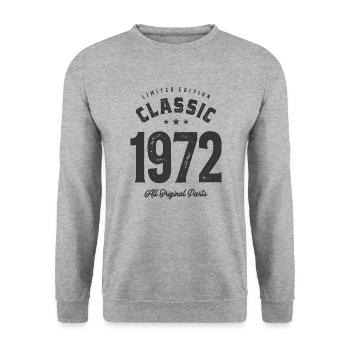 Classic 1972 - 51st Birthday Classic Born 1972 - Unisex Sweatshirt - salt & pepper - Front - Alina (178cm) & Michal (187cm)