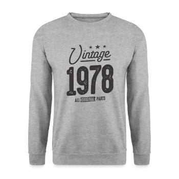 Vintage 1978 - 45th Birthday Classic Born 1978 - Unisex Sweatshirt - salt & pepper - Front - Alina (178cm) & Michal (187cm)