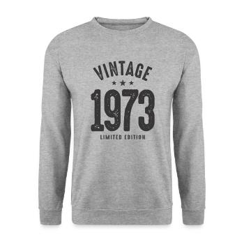 Vintage 1973 - 50th Birthday Classic Born 1973 - Unisex Sweatshirt - salt & pepper - Front - Alina (178cm) & Michal (187cm)