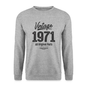 Vintage 1971 - 52nd Birthday Classic Born 1971 - Unisex Sweatshirt - salt & pepper - Front - Alina (178cm) & Michal (187cm)