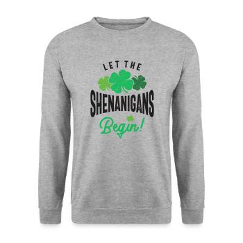 Let The Shenanigans Begin St Patricks Day - Unisex Sweatshirt - salt & pepper - Front - Alina (178cm) & Michal (187cm)