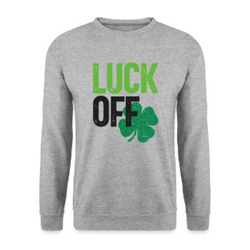 Luck Off Clover St Patricks Day - Unisex Sweatshirt - salt & pepper - Front - Alina (178cm) & Michal (187cm)