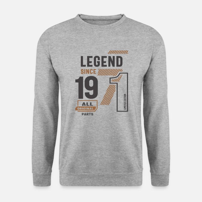 Legend Since 1971 52 birthday - Unisex Sweatshirt - salt & pepper