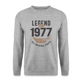 Legend Since 1977 46 birthday - Unisex Sweatshirt - salt & pepper - Front - Alina (178cm) & Michal (187cm)