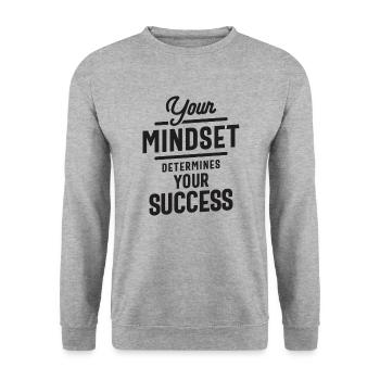 Mind Over Matter - Motivational Quote Design - Unisex Sweatshirt - salt & pepper - Front - Alina (178cm) & Michal (187cm)