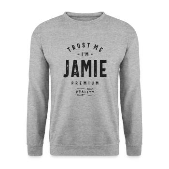 Trust Me I'm Jamie - Unisex Sweatshirt - salt & pepper - Front - Alina (178cm) & Michal (187cm)