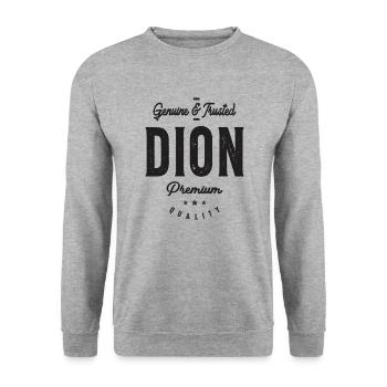 Nom d’homme Dion authentique et digne de confiance - Sweat-shirt Unisexe - gris chiné - Devant - Alina (178cm) & Michal (187cm)