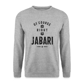 Of Course I'm Right I'm Jabari - Unisex Sweatshirt - salt & pepper - Front - Alina (178cm) & Michal (187cm)