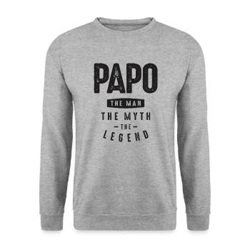 Papo The Man The Myth The Legend - Grandpa - Unisex Sweatshirt - salt & pepper - Front - Alina (178cm) & Michal (187cm)