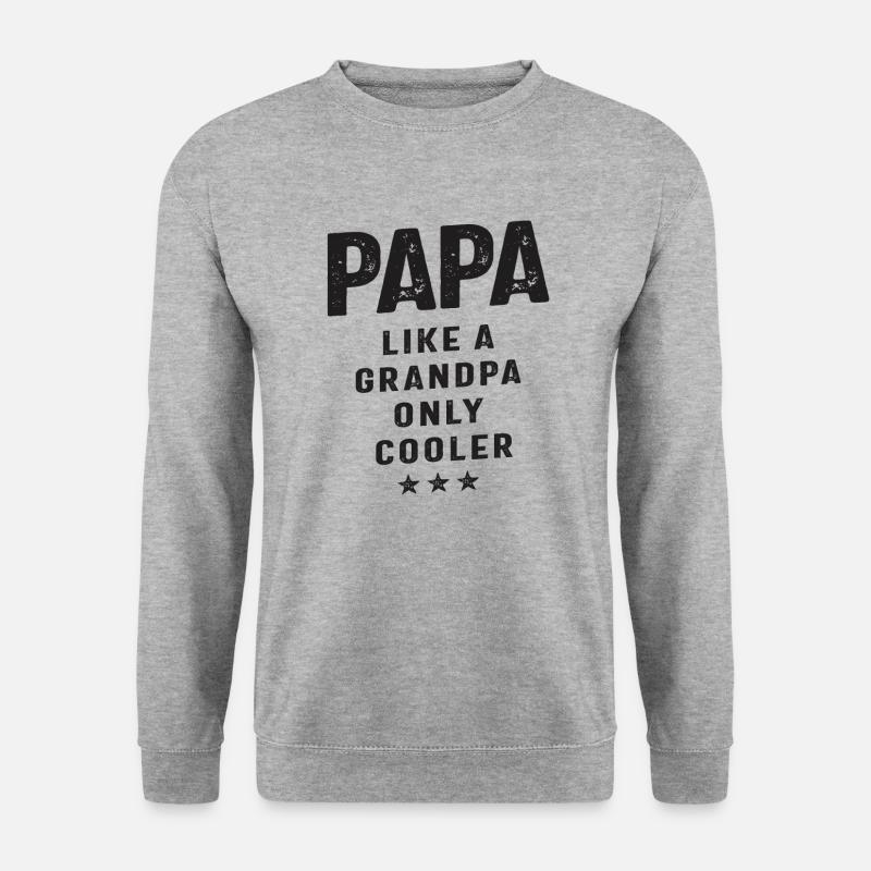 Papa wie ein Opa, nur cooler - Opa - Unisex Pullover - Weißgrau meliert