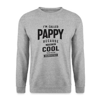 Ich werde Pappy genannt, weil ich viel zu cool bin - Unisex Pullover - Weißgrau meliert - Vorne - Alina (178cm) & Michal (187cm)