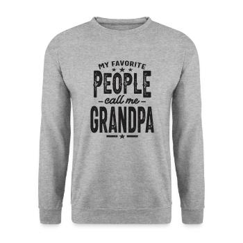 Meine Lieblingsleute nennen mich Opa - Unisex Pullover - Weißgrau meliert - Vorne - Alina (178cm) & Michal (187cm)