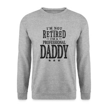 Ich bin nicht im Ruhestand Ich bin ein professioneller Papa - Unisex Pullover - Weißgrau meliert - Vorne - Alina (178cm) & Michal (187cm)