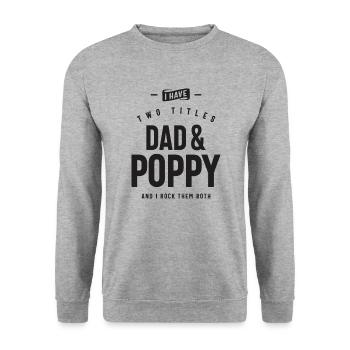 Papa & Poppy - Doublez les titres, doublez le plaisir - Sweat-shirt Unisexe - gris chiné - Devant - Alina (178cm) & Michal (187cm)