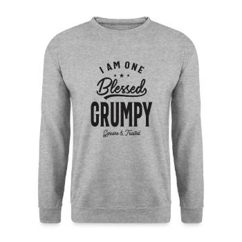 B Grumpy Dad/Grandpa - Unisex Sweatshirt - salt & pepper - Front - Alina (178cm) & Michal (187cm)