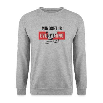 L’état d’ positif, l’attitude est la clé - Sweat-shirt Unisexe - gris chiné - Devant - Alina (178cm) & Michal (187cm)