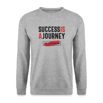 Erfolg ist eine Reise, bleiben Sie positiv - Unisex Pullover - Weißgrau meliert - Vorne - Alina (178cm) & Michal (187cm)