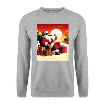 Santa Claus in the Tropics. - Unisex Sweatshirt - salt & pepper - Front - Alina (178cm) & Michal (187cm)