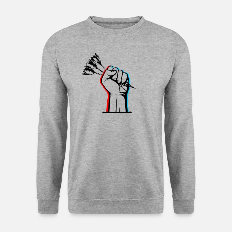 DartArt - Unisex Pullover - Weißgrau meliert