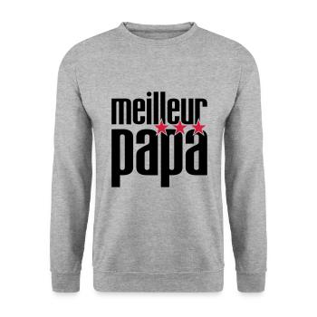 Meilleur Papa - Sweat-shirt Unisexe - gris chiné - Devant - Alina (178cm) & Michal (187cm)
