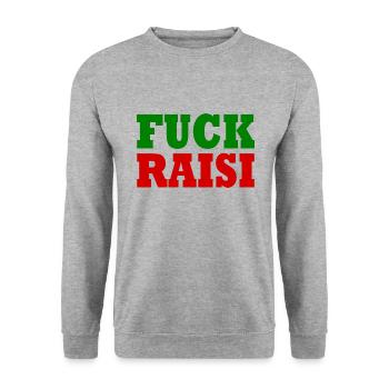 Fuck raisi - Unisex Sweatshirt - salt & pepper - Front - Alina (178cm) & Michal (187cm)
