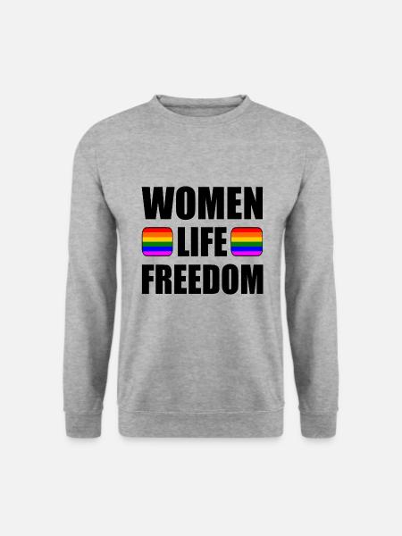 Women life freedom - Unisex Pullover - Weißgrau meliert