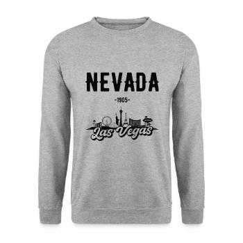 Las Vegas Nevada Skyline Gift - Unisex Sweatshirt - salt & pepper - Front - Alina (178cm) & Michal (187cm)