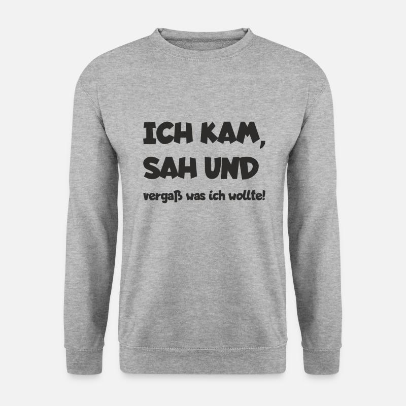 Ich kam, sah und vergaß - Unisex Pullover - Weißgrau meliert