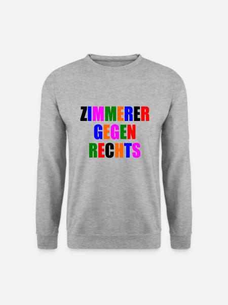 Zimmerer gegen rechts - Unisex Pullover - Weißgrau meliert