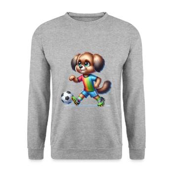 Chien de joueur de football mignon - Sweat-shirt Unisexe - gris chiné - Devant - Alina (178cm) & Michal (187cm)